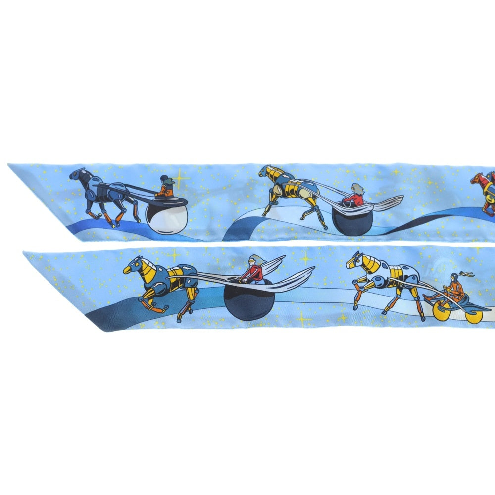 HERMES(エルメス) ツイリー スペースダービー シルクスカーフ ライトブルー