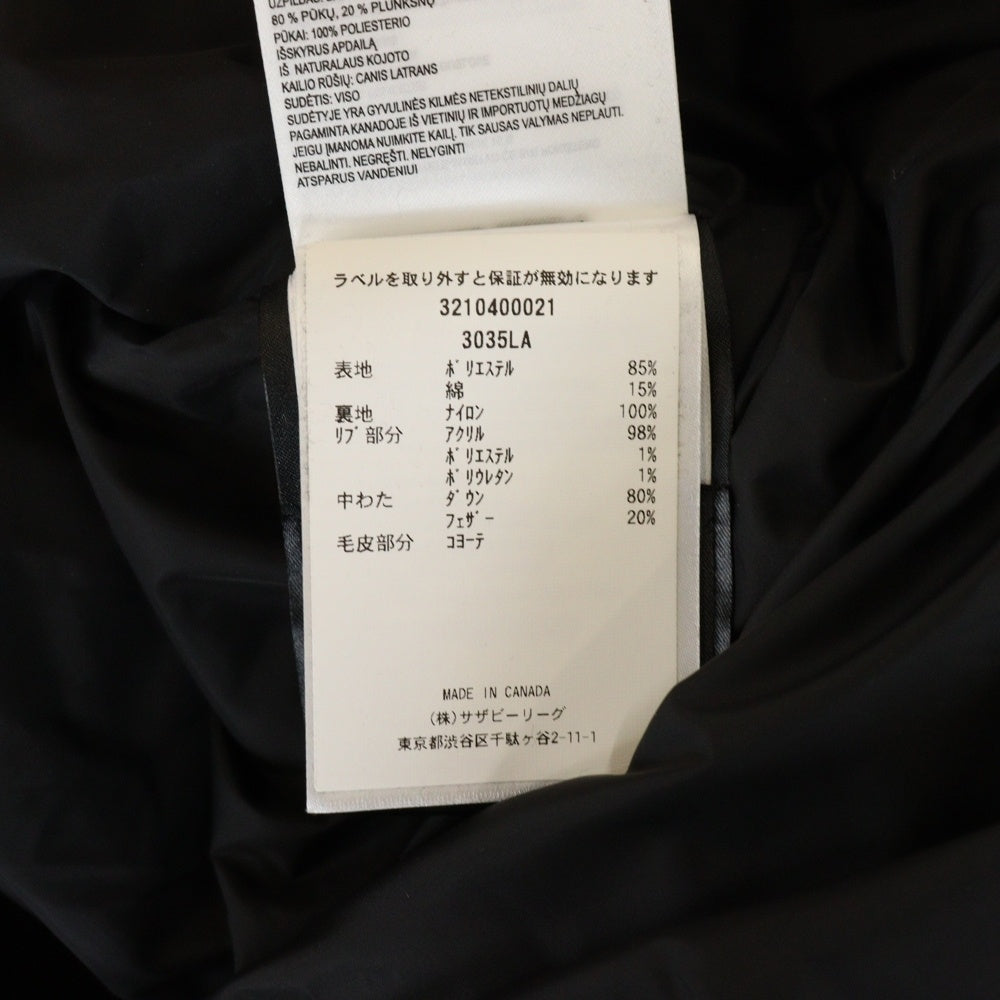 CANADA GOOSE(カナダグース) Mystique Parka ミスティーク パーカー ファー フーデッド ジップアップ ダウン ロング ジャケット コート カーキ レディース 3035LA