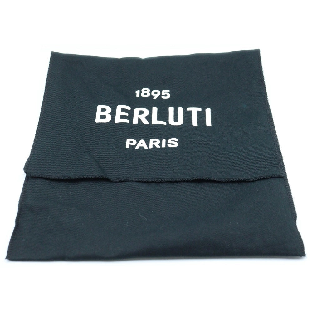 Berluti(ベルルッティ) ローズウッド スクリットレザー ポーチ クラッチバッグ ブラウン レザー