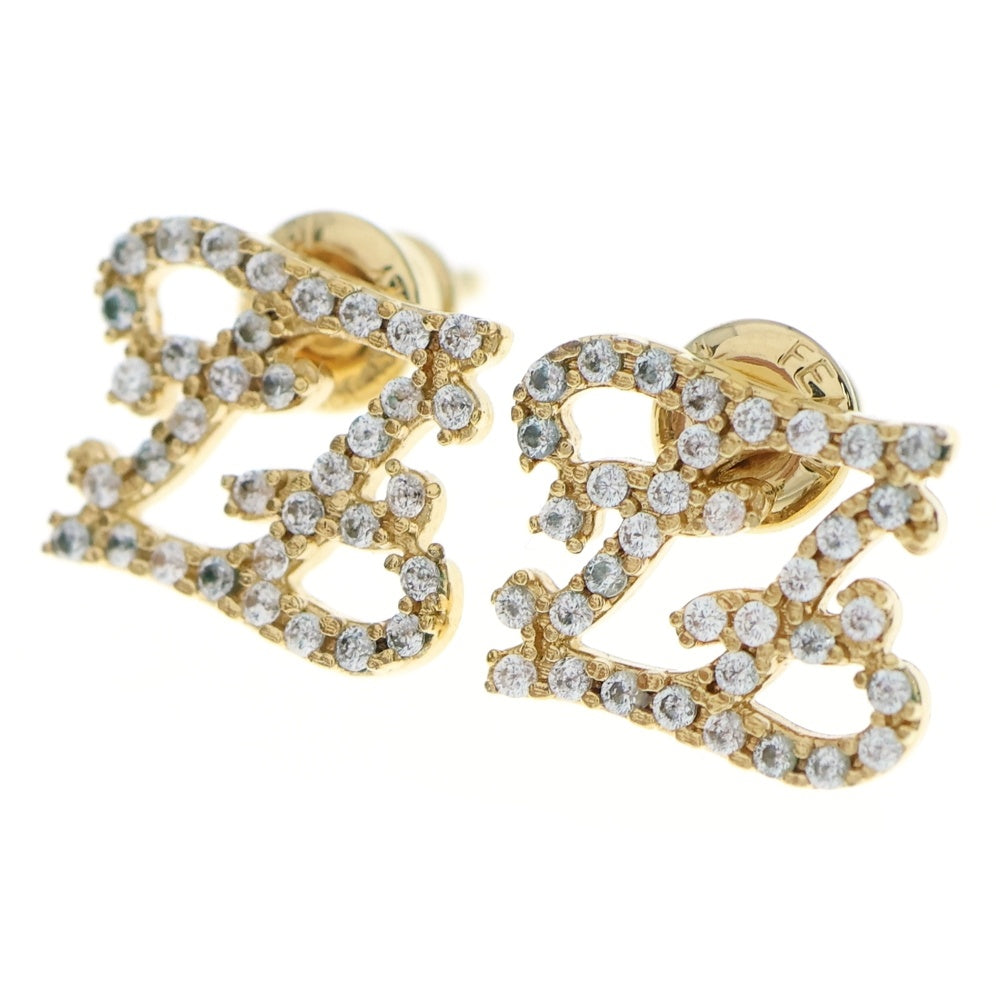 FENDI(フェンディ) FFロゴ ラインストーン ピアス ゴールド GP