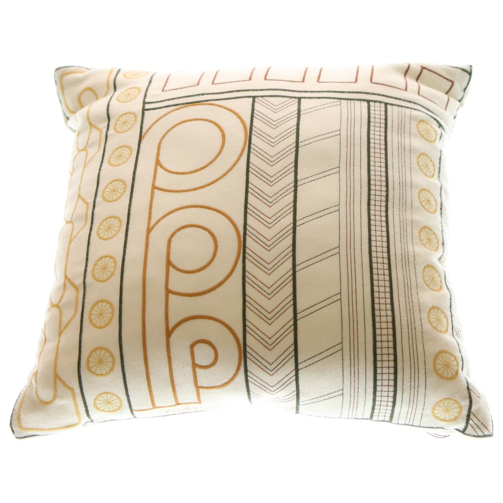 HERMES(エルメス) 23SS Fete au Faubourg フェイト オ フォーブル 幾何学柄 カシミヤ クッション ベージュ