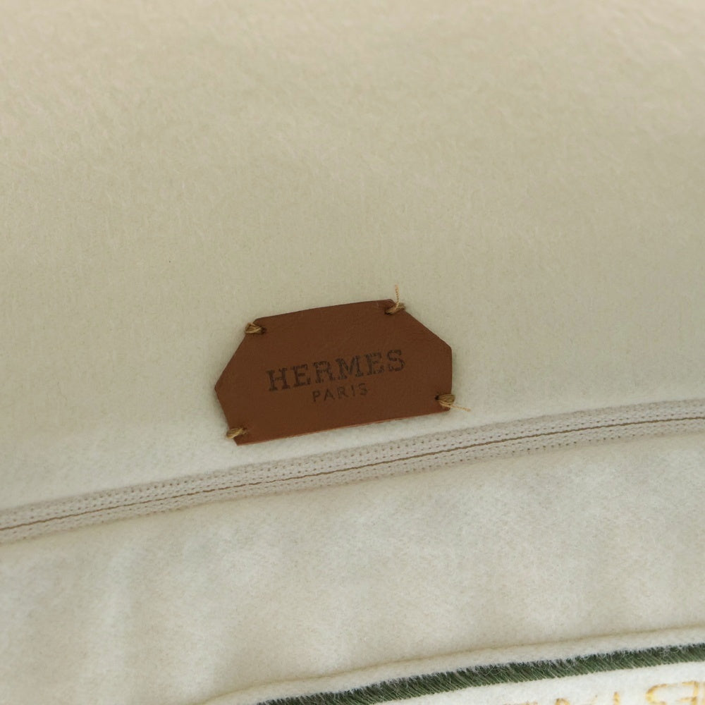 HERMES(エルメス) 23SS Fete au Faubourg フェイト オ フォーブル 幾何学柄 カシミヤ クッション ベージュ