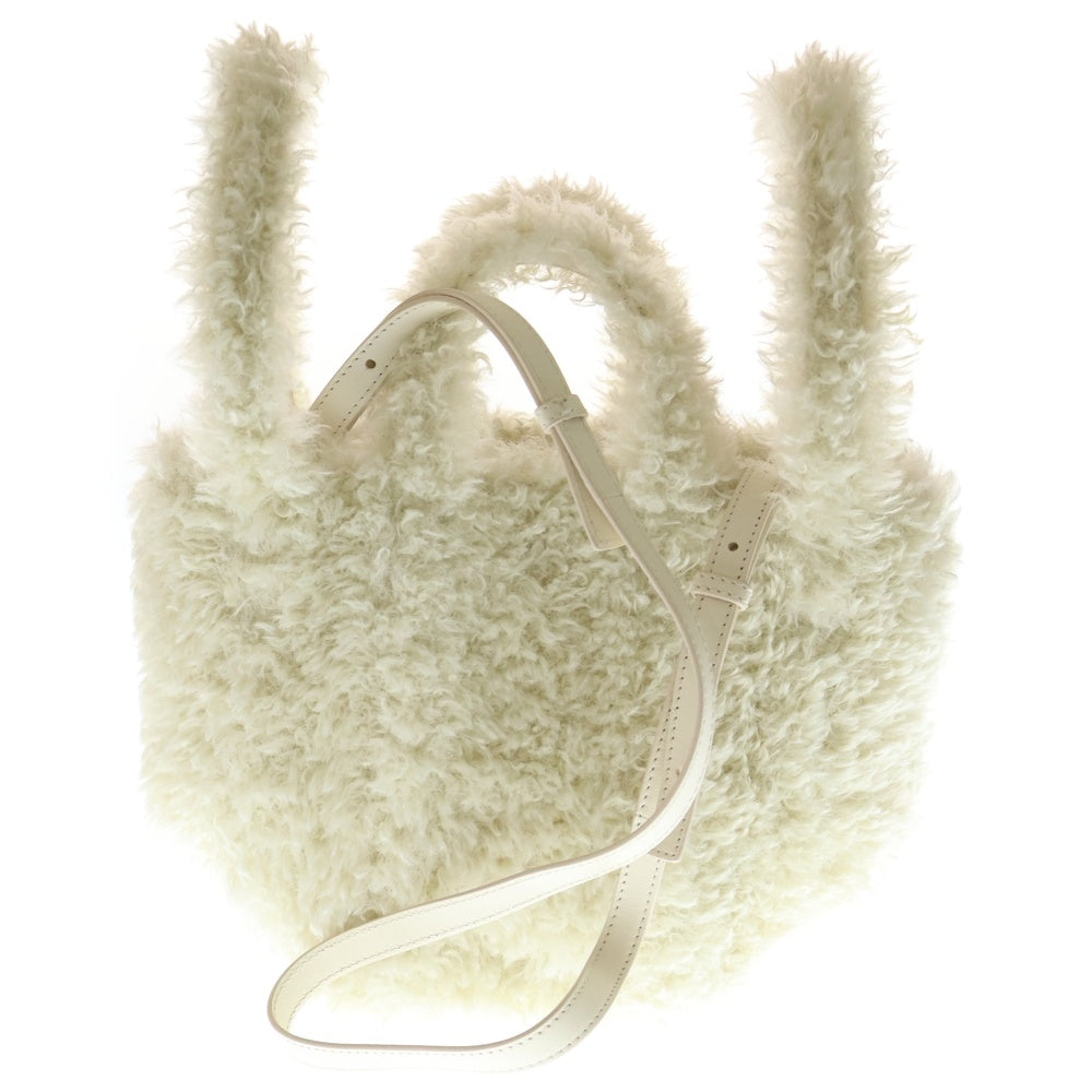 BALENCIAGA(バレンシアガ) EVERYDAY XS エブリデイ 2WAY レザー切替ファーショルダーバッグ ハンドバッグ ホワイト 672793