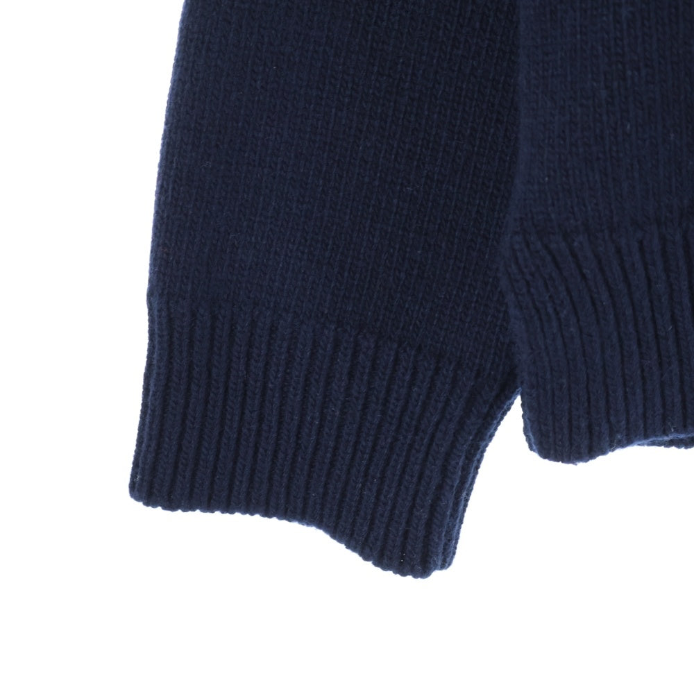 VALENTINO(ヴァレンティノ) ロゴ刺繍 トリコロールVジャガード クルーネック プルオーバー 長袖ニット セーター ネイビー/レッド UB3KC15Q5NE