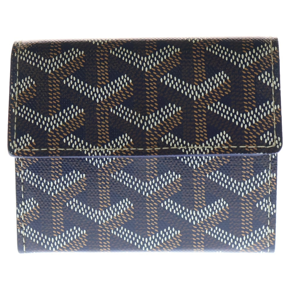 GOYARD(ゴヤール) マリニー コインケース 三つ折り財布 コンパクトウォレット ネイビー PVC シルバー金具