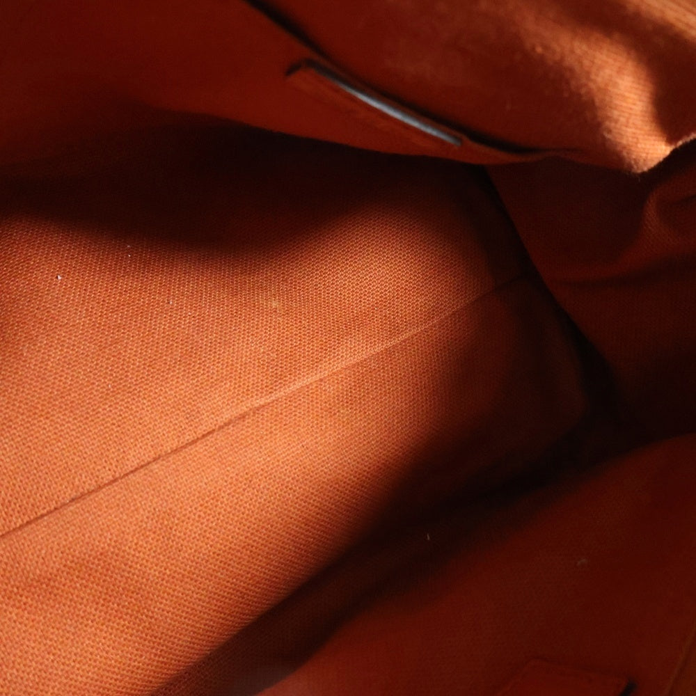 BURBERRY(バーバリー) ロゴ ノバチェック ハンドバッグ オレンジ×ベージュ レザー レディース