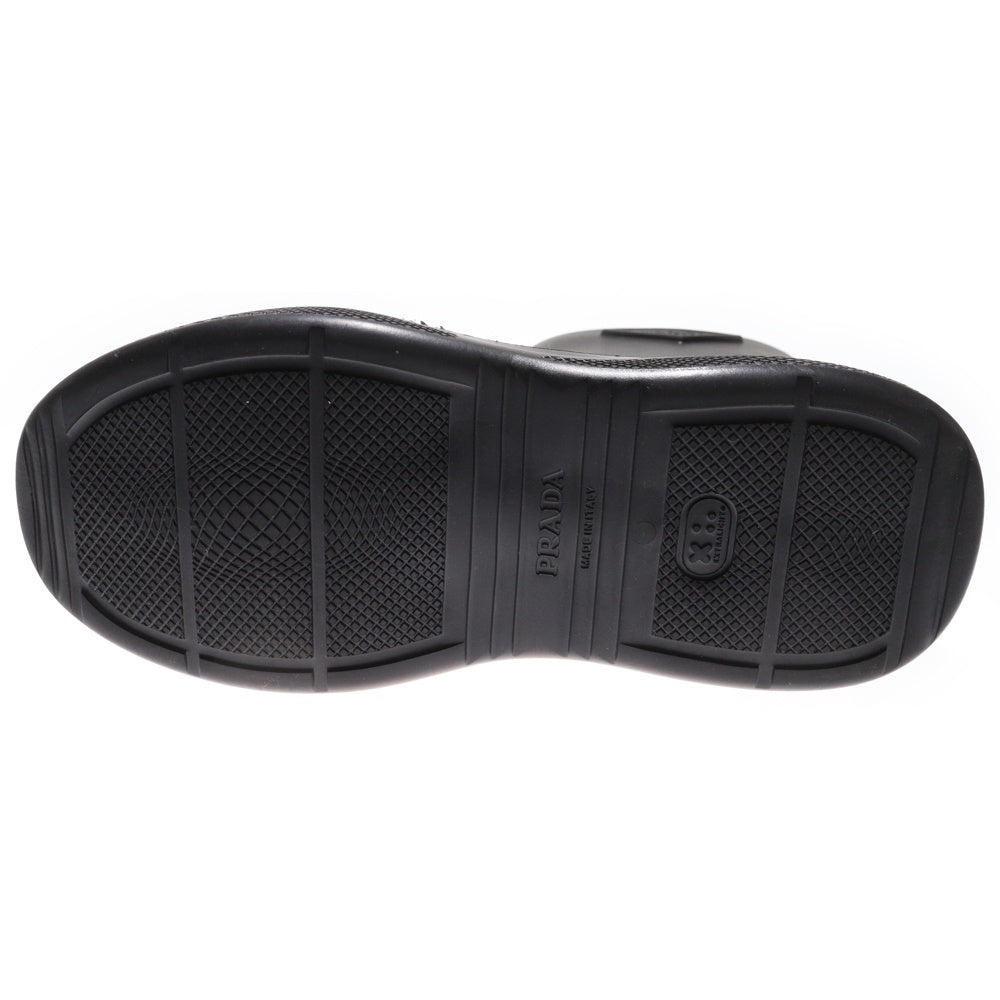 PRADA(プラダ) トライアングルロゴ ラバー ブーティー レイン ショートブーツ ブラック レディース 1T859M