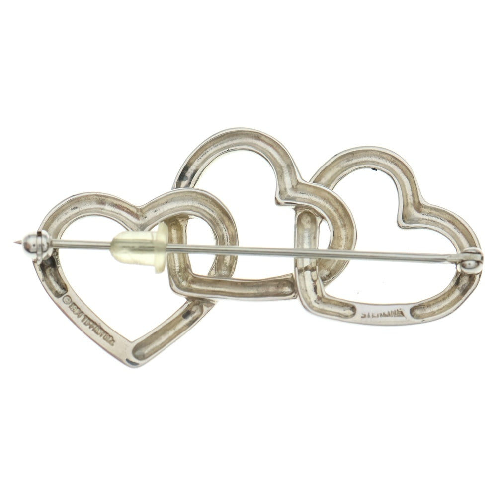 TIFFANY & Co.(ティファニー) ハートモチーフ 3連 ブローチ ピンバッジ シルバー SV