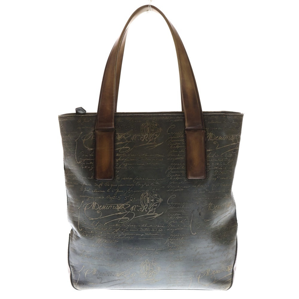 Berluti(ベルルッティ) モダニスト バーティカル カリグラフィ スクリットレザー ショルダー トートバッグ ブラウン