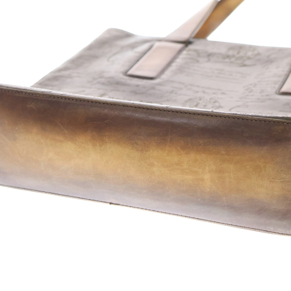 Berluti(ベルルッティ) モダニスト バーティカル カリグラフィ スクリットレザー ショルダー トートバッグ ブラウン