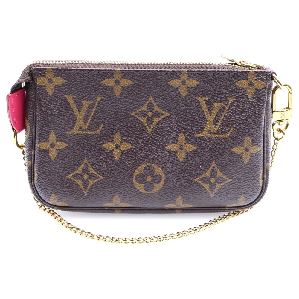 LOUIS VUITTON(ルイヴィトン) ミニポシェット アクセソワール ヴィヴィエンヌ ホリデー ポーチ 小物入れ ミニチェーンバッグ ブラウン×ピンク M69752 ゴールド金具 レディース
