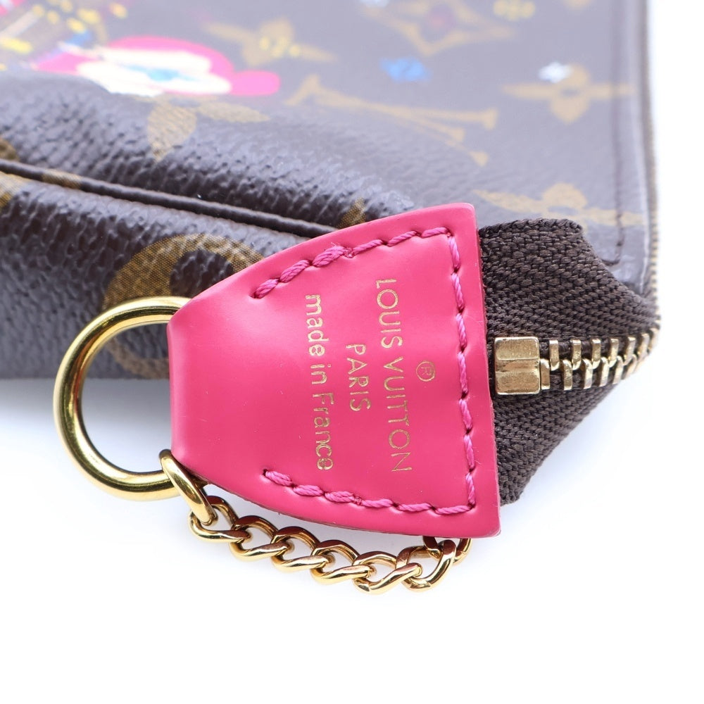 LOUIS VUITTON(ルイヴィトン) ミニポシェット アクセソワール ヴィヴィエンヌ ホリデー ポーチ 小物入れ ミニチェーンバッグ ブラウン×ピンク M69752 ゴールド金具 レディース
