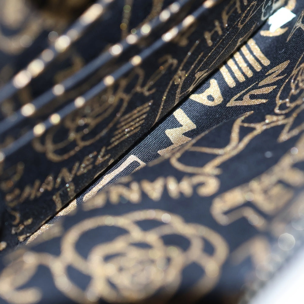 CHANEL(シャネル) マトラッセ ココマーク ラムスキン レザー チェーンショルダー バッグ ウォレット ゴールド金具 ブラック 20番台