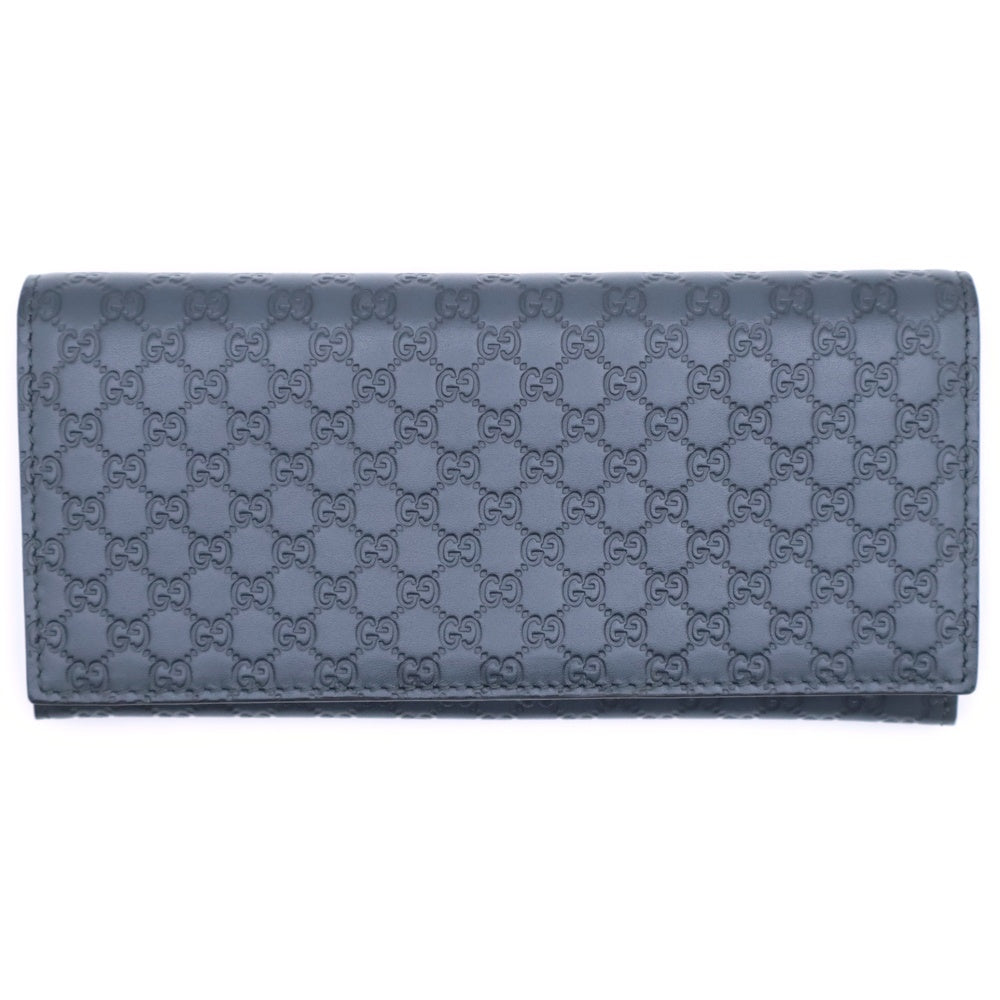 GUCCI(グッチ) GGシマ ラウンドファスナー長財布 ロングウォレット カードケース グレー レザー レディース