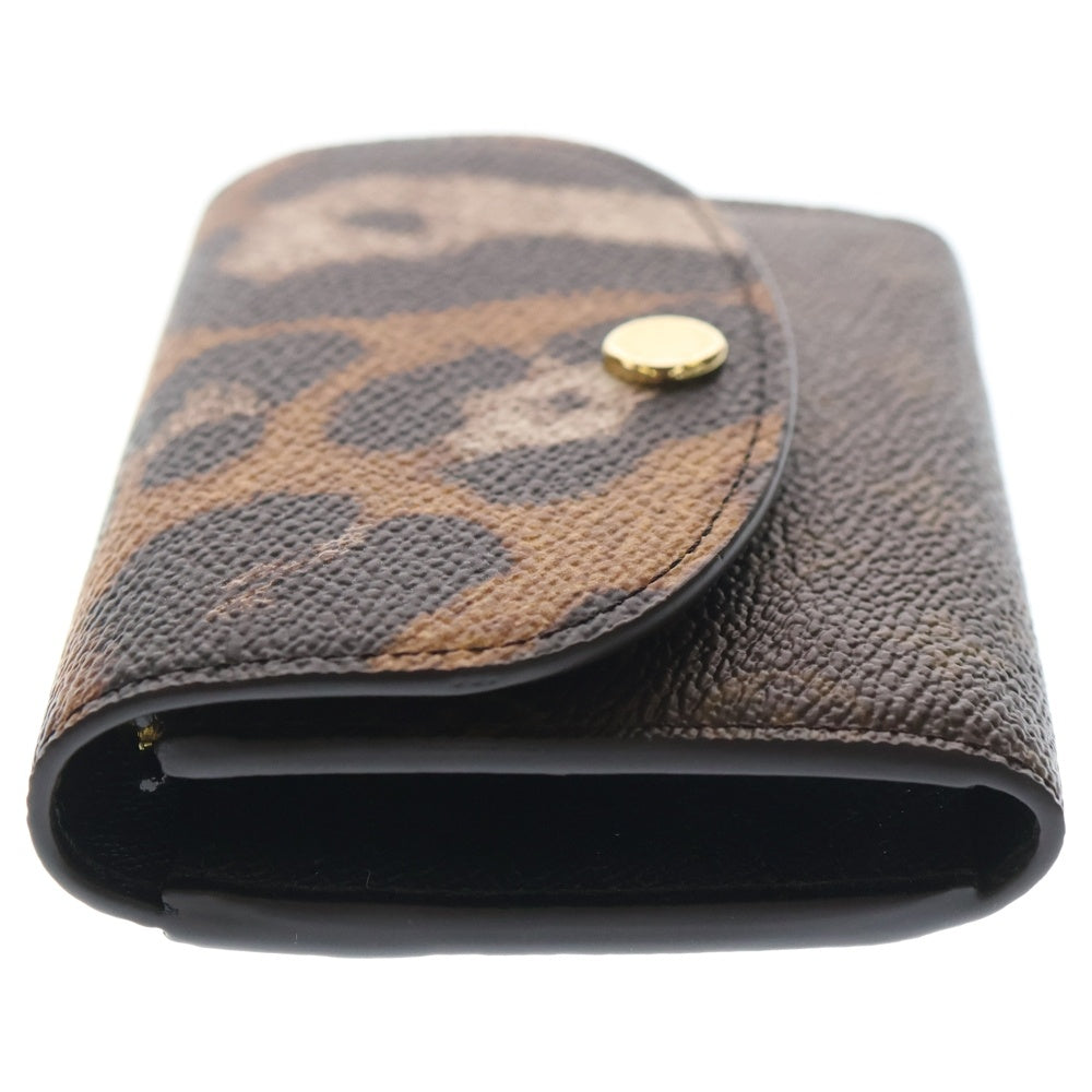 LOUIS VUITTON(ルイヴィトン) モノグラム ポルトモネ・ロザリ アニマルモチーフ レオパード コンパクトウォレット 三つ折り財布 ブラウン M13852 ゴールド金具