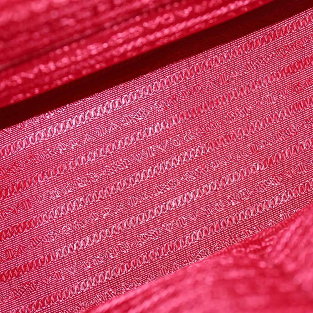 PRADA(プラダ) トライアングルロゴプレート サフィアーノ ガレリア レザーハンドバッグ レッド BN1786 レディース