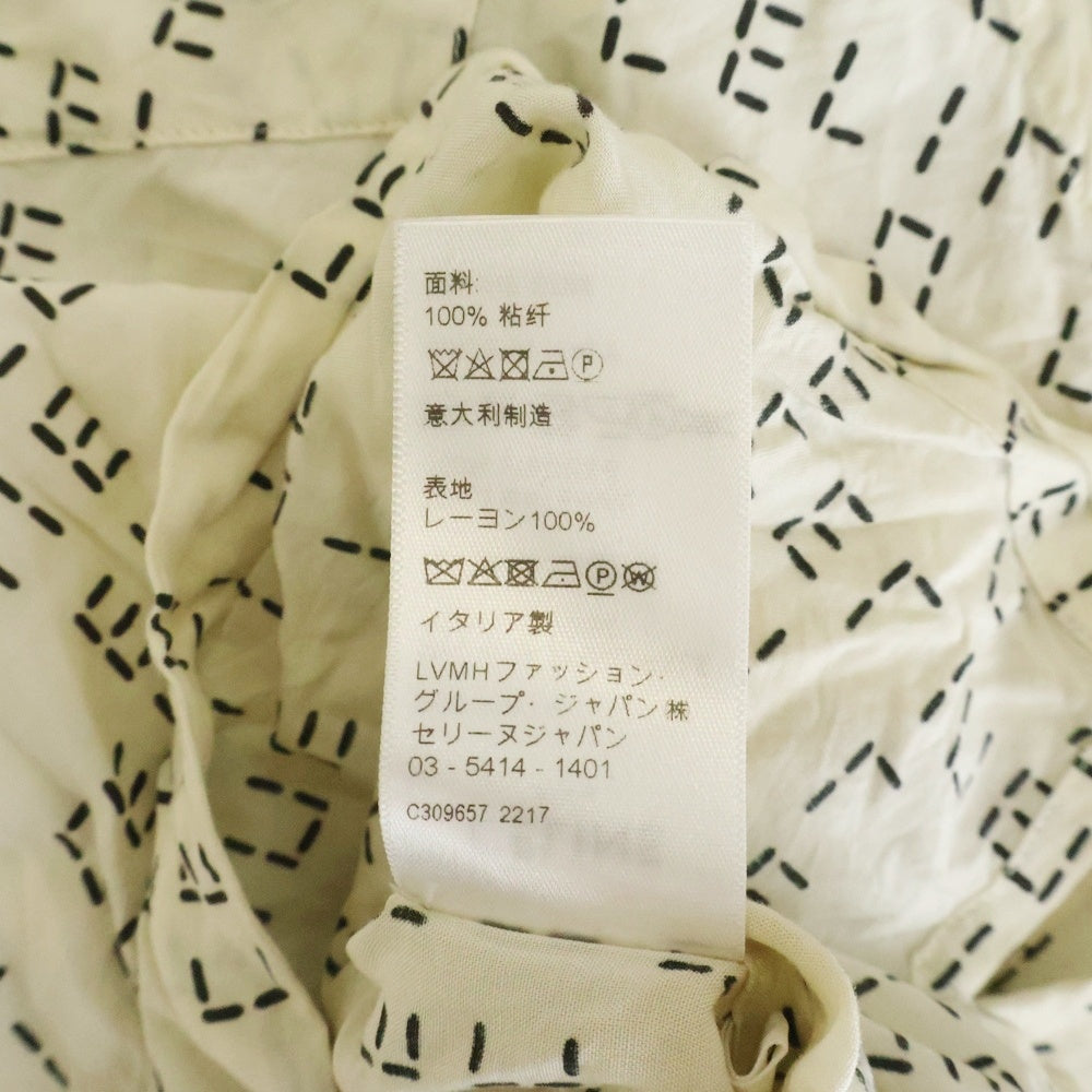 CELINE(セリーヌ) 22AW Desital Print Loose-Fit Hawaiian Shirt デジタルロゴ 総柄プリント ルーズフィット レーヨン ハワイアン アロハ オープンカラー 半袖シャツ 2C517977N