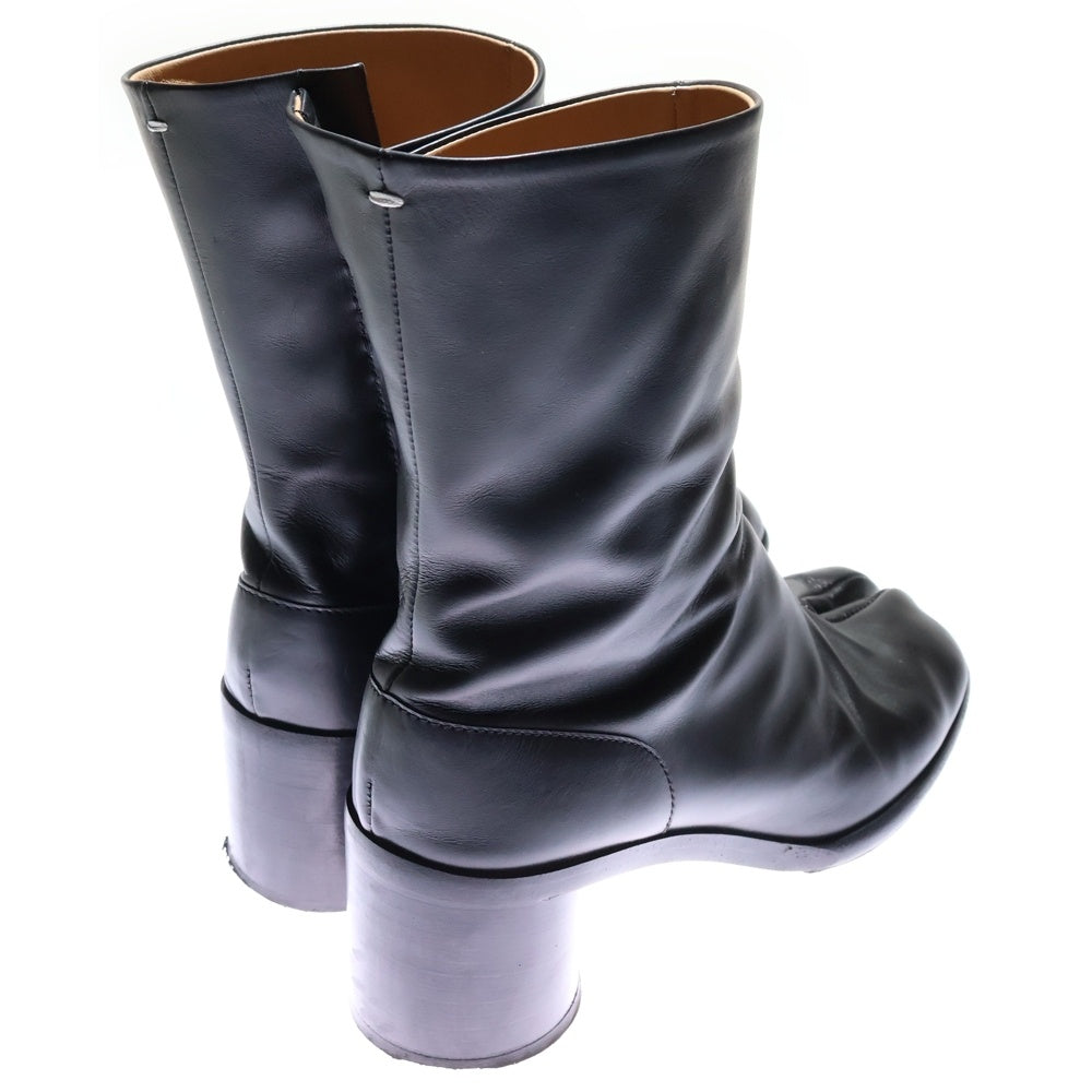 Maison Margiela(メゾンマルジェラ) Tabi タビ レザー ヒール ハイカット ショートブーツ ブラック S57WU0132