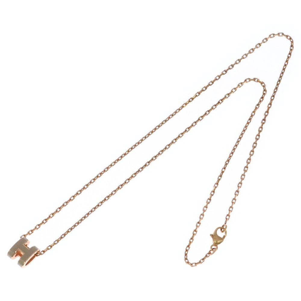 HERMES(エルメス) ミニポップH ネックレス ゴールド×ベージュ GP ペンダント