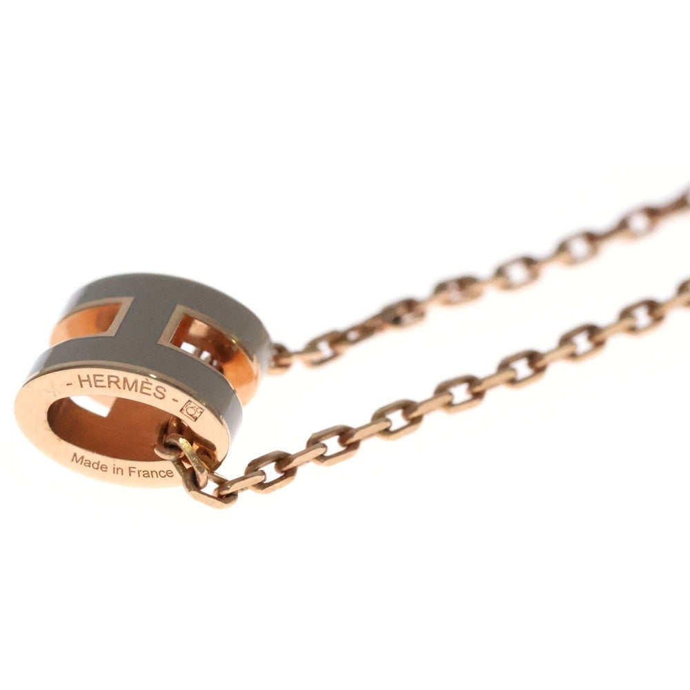 HERMES(エルメス) ミニポップH ネックレス ゴールド×ベージュ GP ペンダント