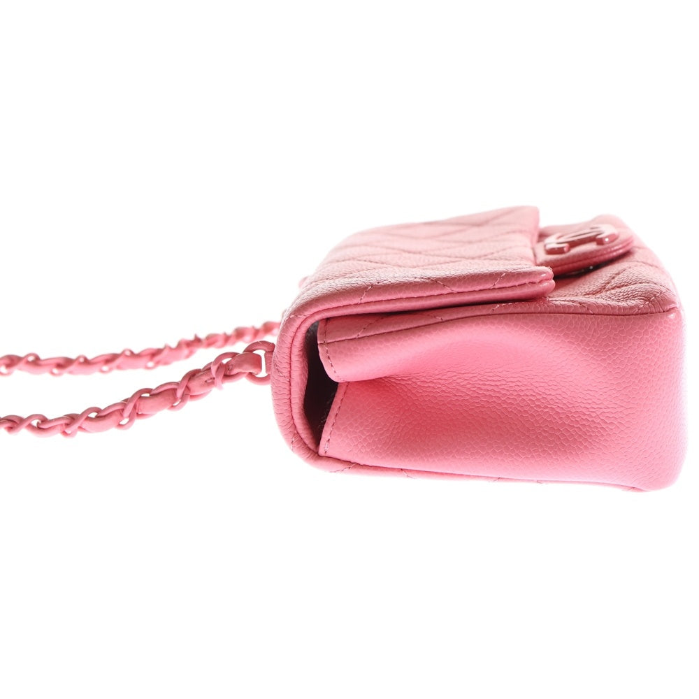 CHANEL(シャネル) ミニマトラッセ シングルフラップ シングルチェーン ショルダーバッグ ピンク キャビアスキン AS1784 レディース