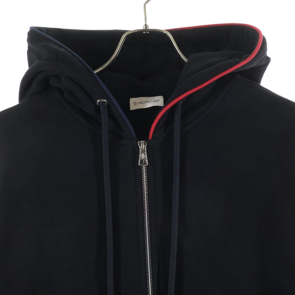MONCLER(モンクレール) FELPA CON CAPPUCCIO ロゴ刺繍ジップアップパーカー ブラック I10918G00006 89A1B レディース