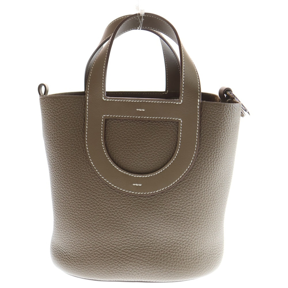 HERMES(エルメス) インザループ18 トリヨンクレマンス エトゥープ レザー ハンドバッグ シルバー金具 ブラウン B刻印 レディース