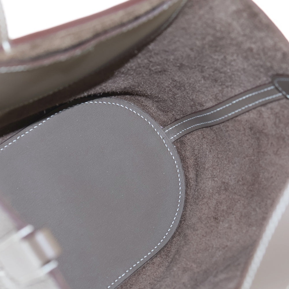 HERMES(エルメス) インザループ18 トリヨンクレマンス エトゥープ レザー ハンドバッグ シルバー金具 ブラウン B刻印 レディース