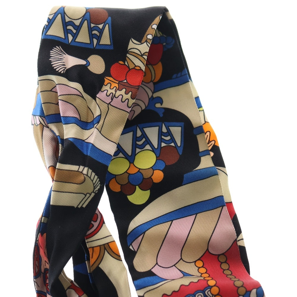 HERMES(エルメス) ツイリー パティスリーフランセーズ シルクスカーフ ブラック レディース
