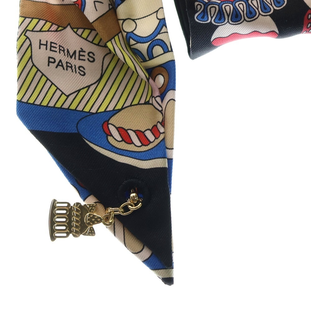 HERMES(エルメス) ツイリー パティスリーフランセーズ シルクスカーフ ブラック レディース