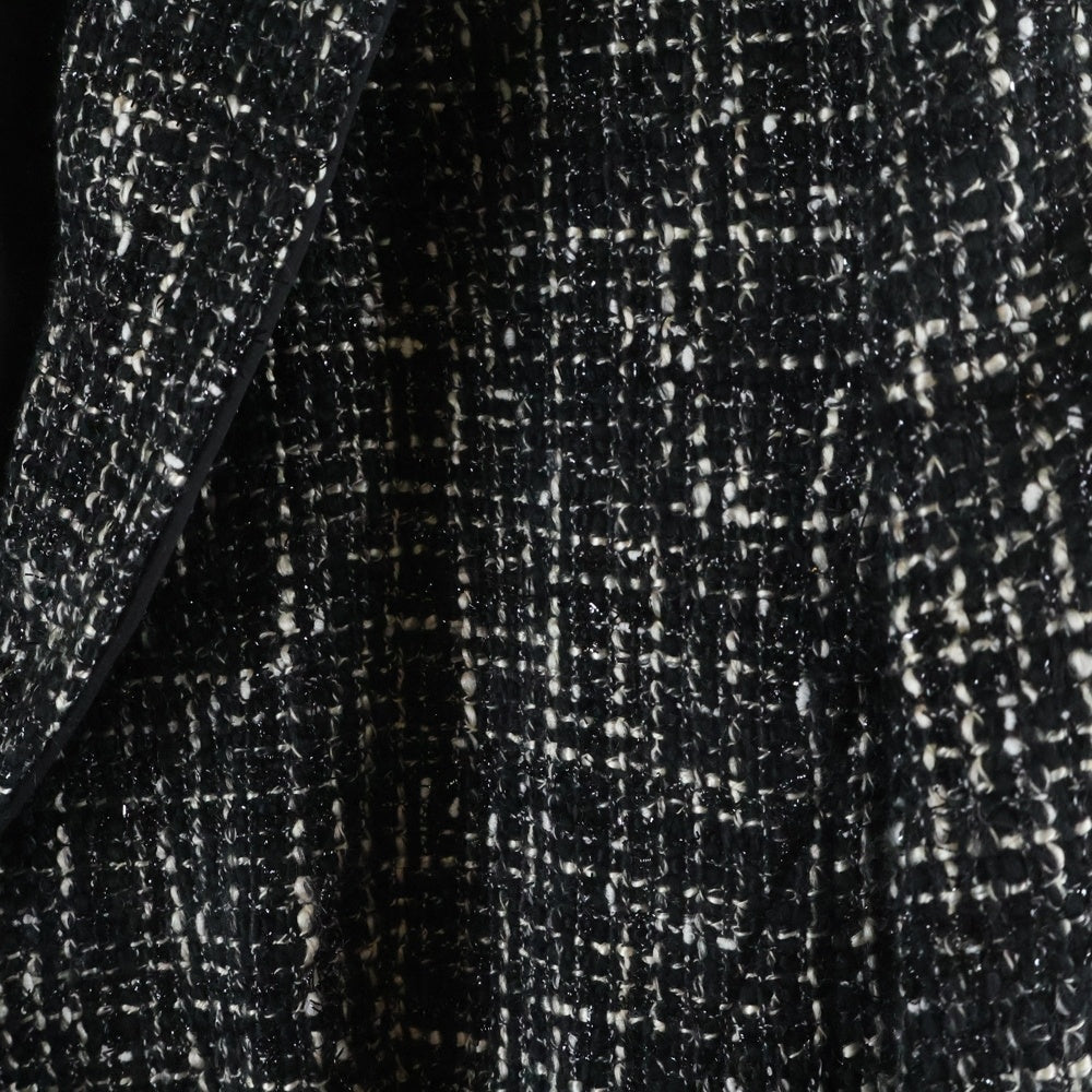 ARMANI COLLEZIONI(アルマーニ コレツィオーニ) ウール ラメ ツイード 3B テーラードジャケット ブラック KMG42T KM171 レディース
