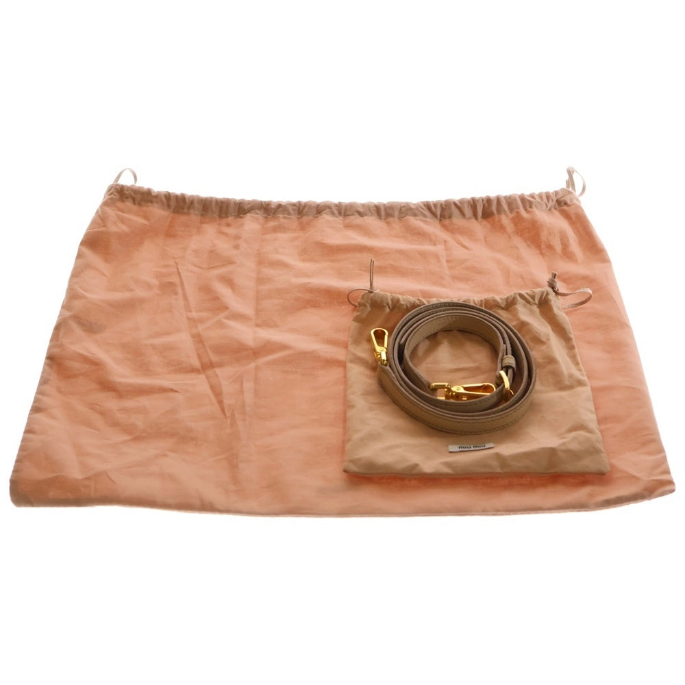 miumiu(ミュウミュウ) マドラス 2WAYバッグ ショルダーバッグ ハンドバッグ ピンクベージュ レザー 5BA108 ゴールド金具 レディース