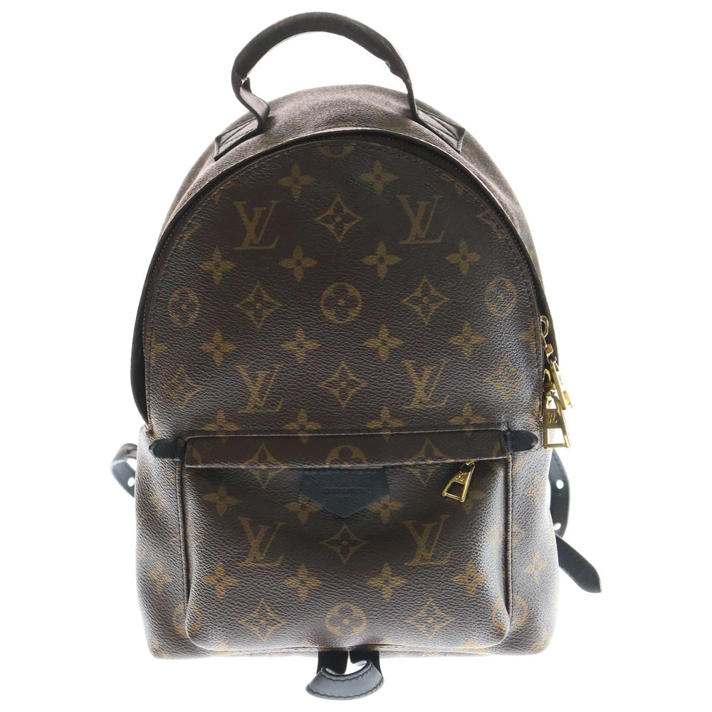 LOUIS VUITTON(ルイヴィトン) モノグラム パームスプリングスPM リュックサック バックパック ブラウン×ブラック レザー×PVC M44871 ゴールド金具 レディース