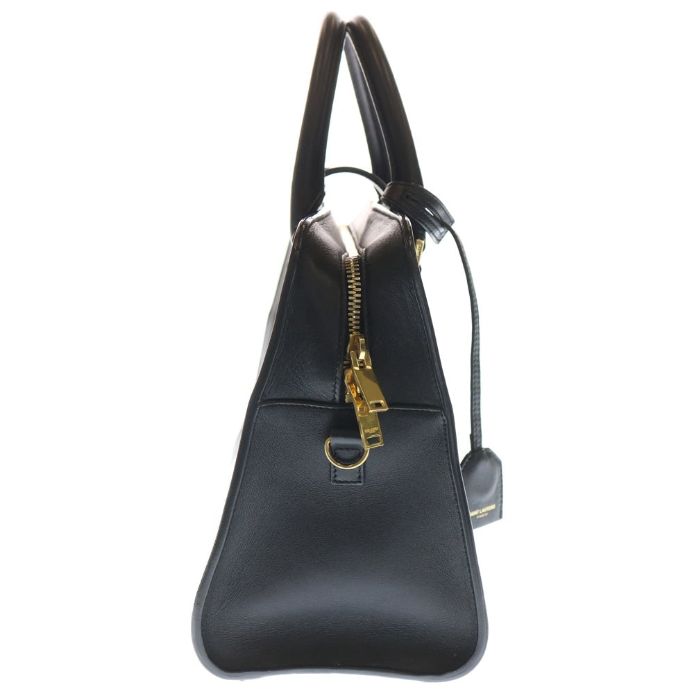 SAINT LAURENT PARIS(サンローランパリ) カバス 2WAYハンドバッグ ショルダーバッグ ブラック レザー 472466 ゴールド金具 レディース