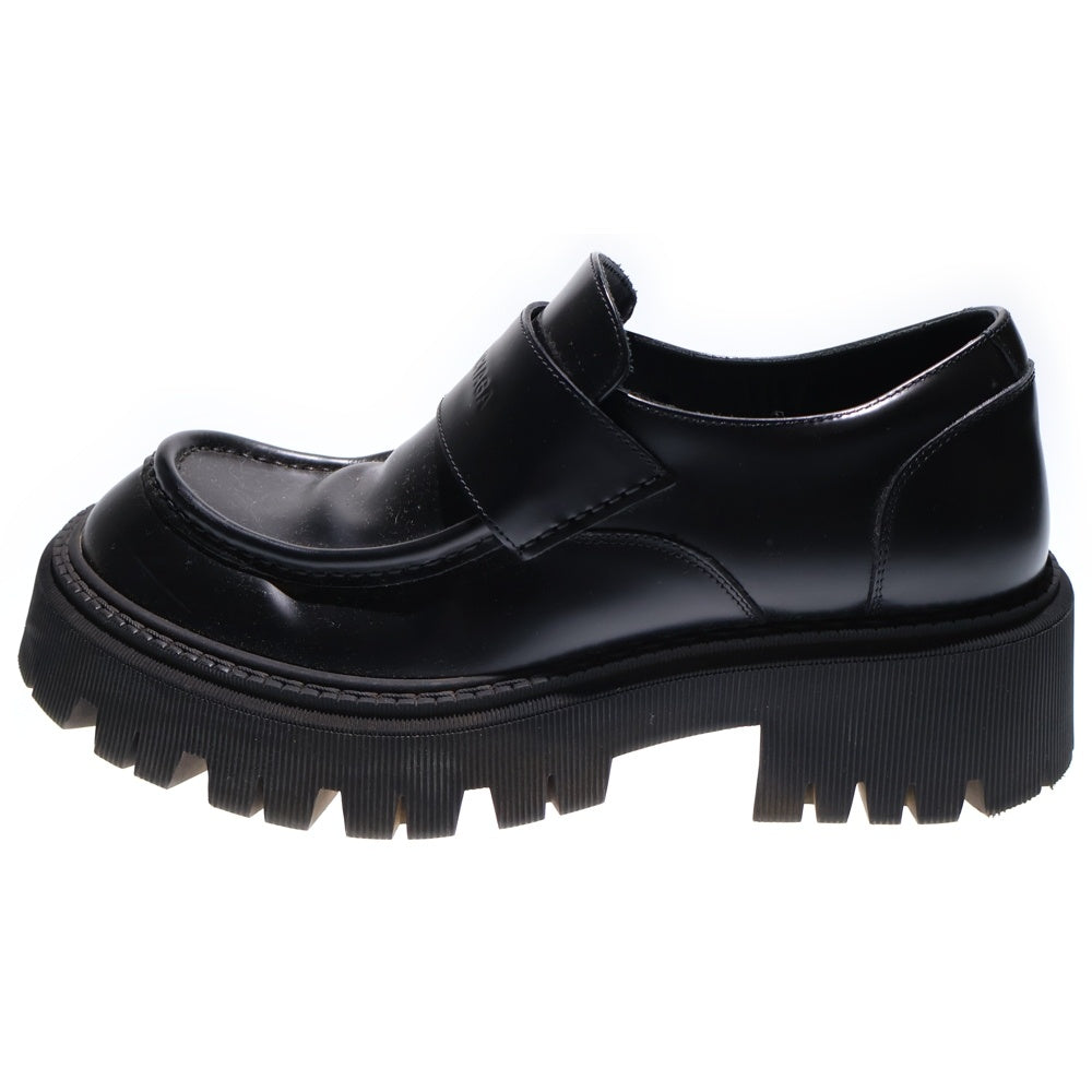 BALENCIAGA(バレンシアガ) TRACTOR トラクター エンボスロゴ レザー 厚底 ローファー ローカットシューズ ブラック 760433
