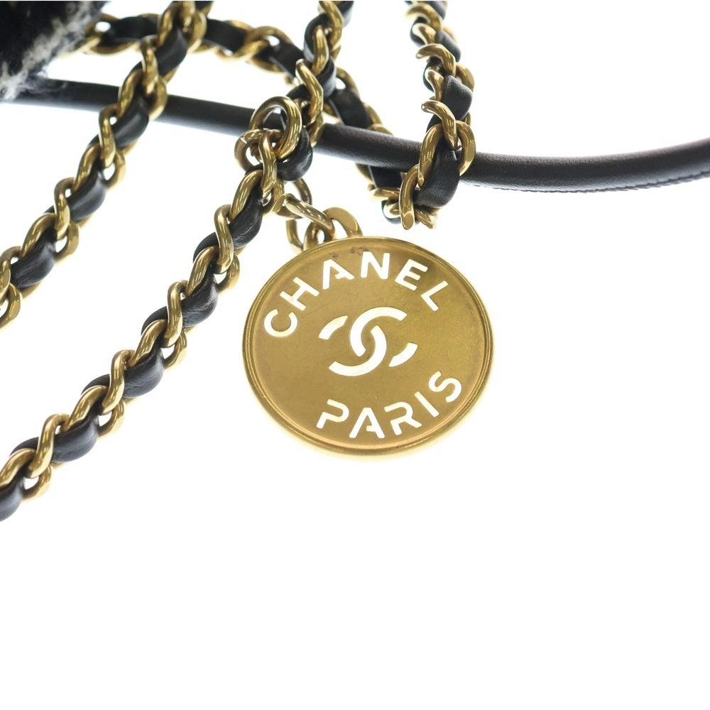 CHANEL(シャネル) シャネル22 カメリア 2WAY ショルダーバッグ ハンドバッグ ホワイト×ブラック ウール AS3980 レディース