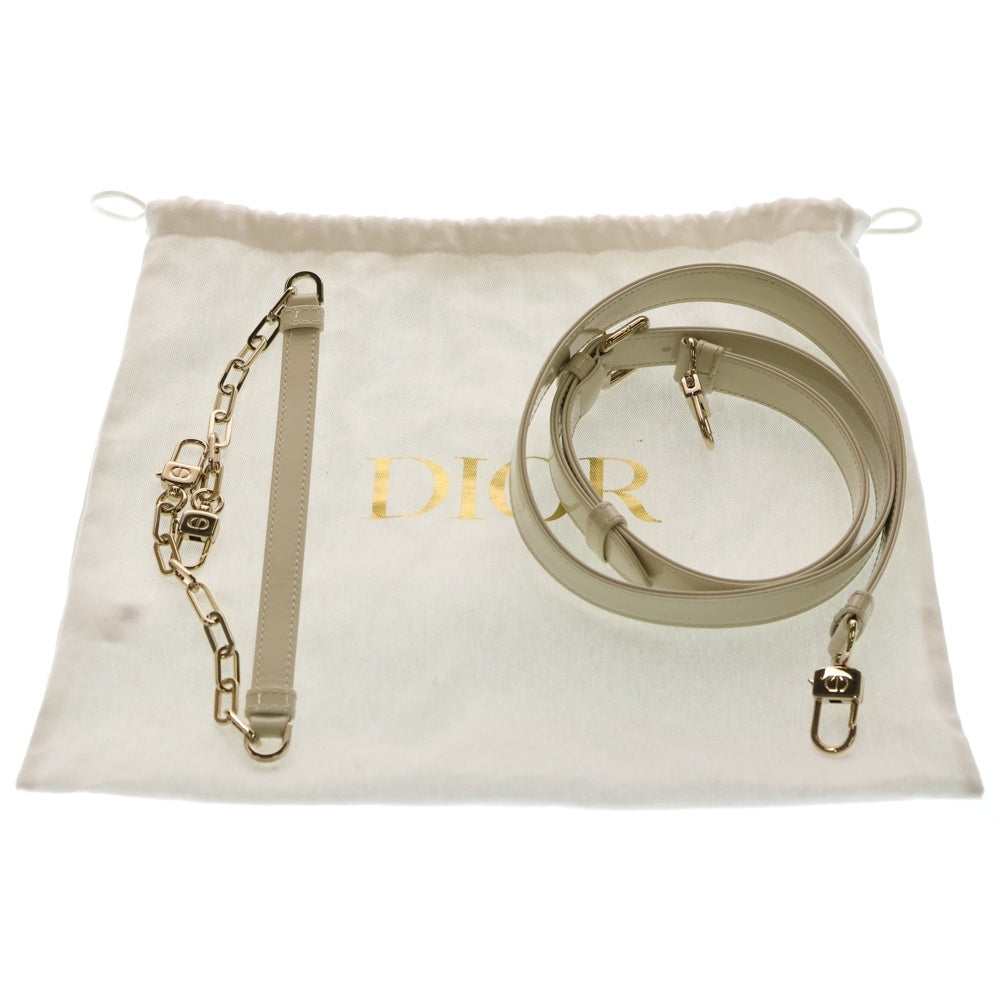 Christian Dior(クリスチャンディオール) Lady D-Joy スモール 2WAYバッグ ハンドバッグ ショルダーバッグ チェーンバッグ アイボリー ホワイト パテント ゴールド金具 レディース