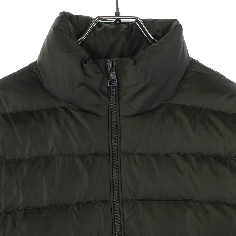 MONCLER(モンクレール) ニット切り替え ワッペンロゴ スタンドカラー ジップアップ ダウンジャケット カーキ 420919403000 94111
