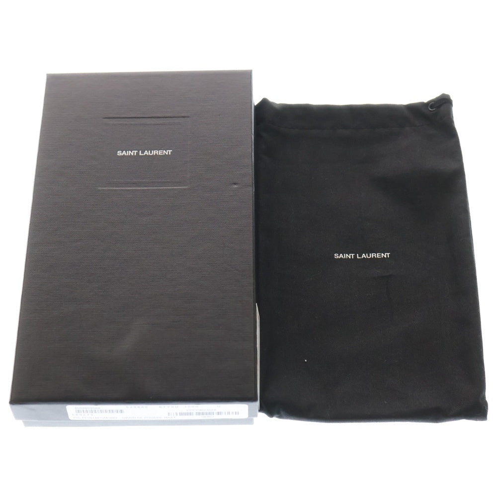 SAINT LAURENT PARIS(サンローランパリ) オーガナイザー ラウンドファスナー長財布 ロングウォレット ブラック レザー 529899