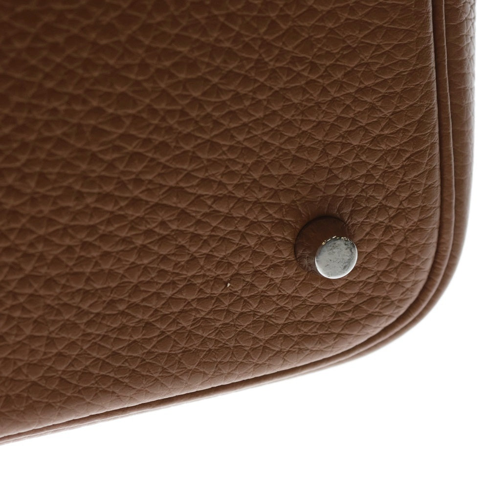 HERMES(エルメス) ピコタンロックMM ゴールド トリヨンクレマンス ハンドバッグ シルバー金具 U刻印 レディース