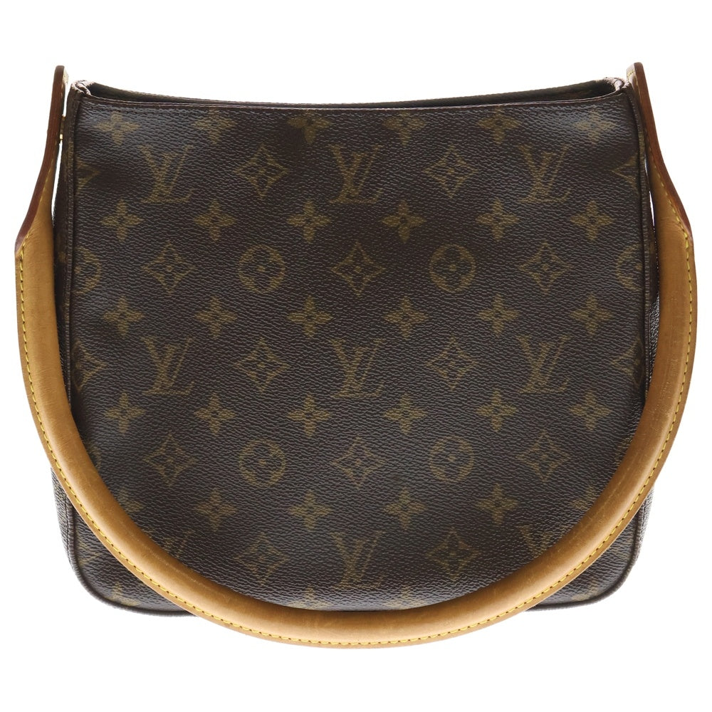 LOUIS VUITTON(ルイヴィトン) モノグラム ルーピングMM ハンドバッグ ワンショルダーバッグ ブラウン レザー×PVC M51146 ゴールド金具 レディース
