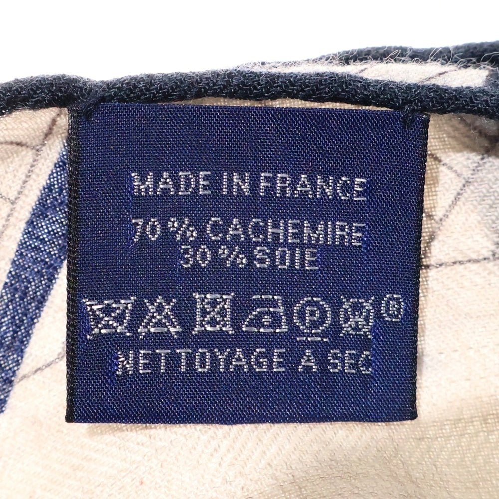 HERMES(エルメス) 23AW レクタングル コリエ・ド・シアン スカーフ ベージュ カシミヤシルク