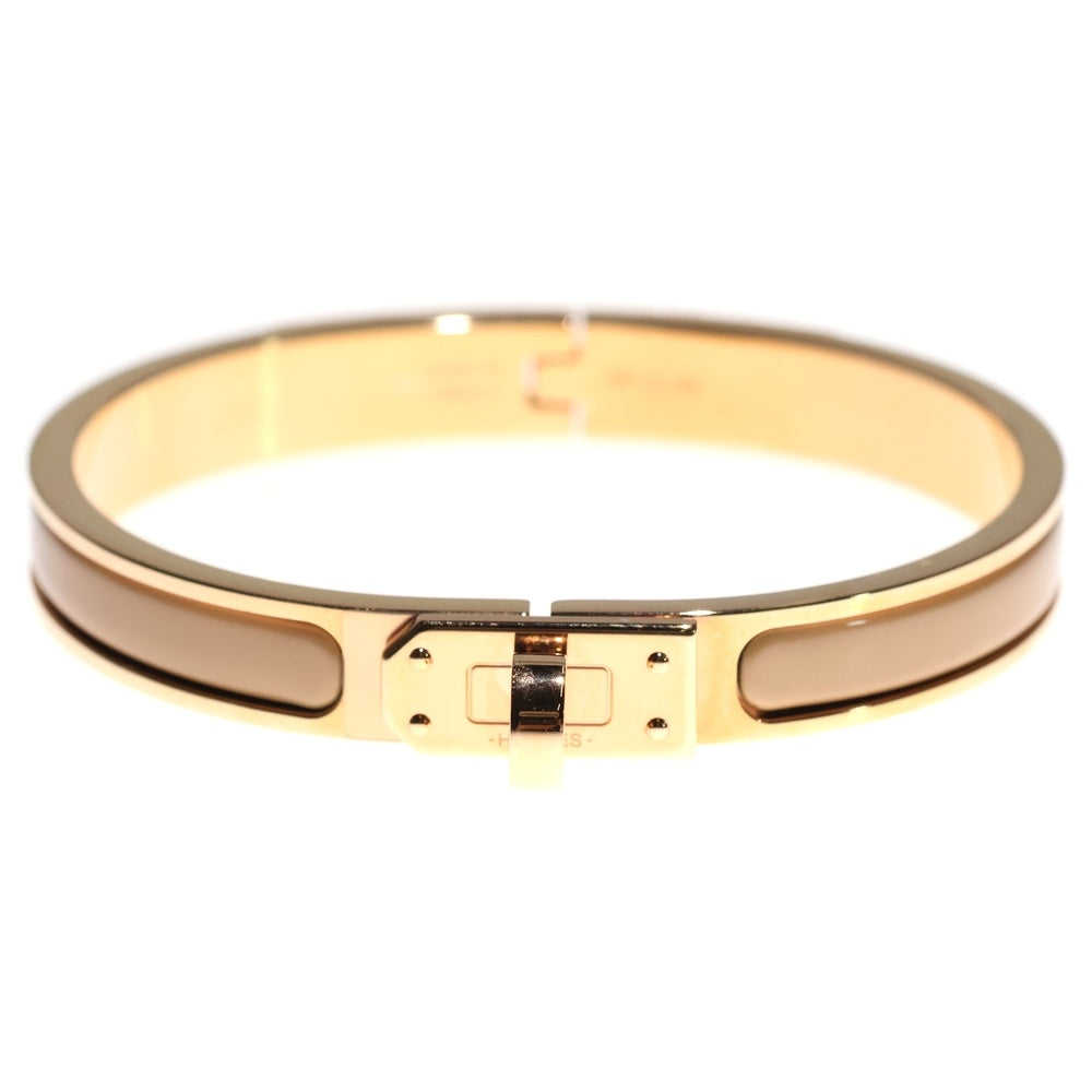 HERMES(エルメス) ミニ クリック ケリー バングル ブレスレット ピンクゴールド×ベージュ GP