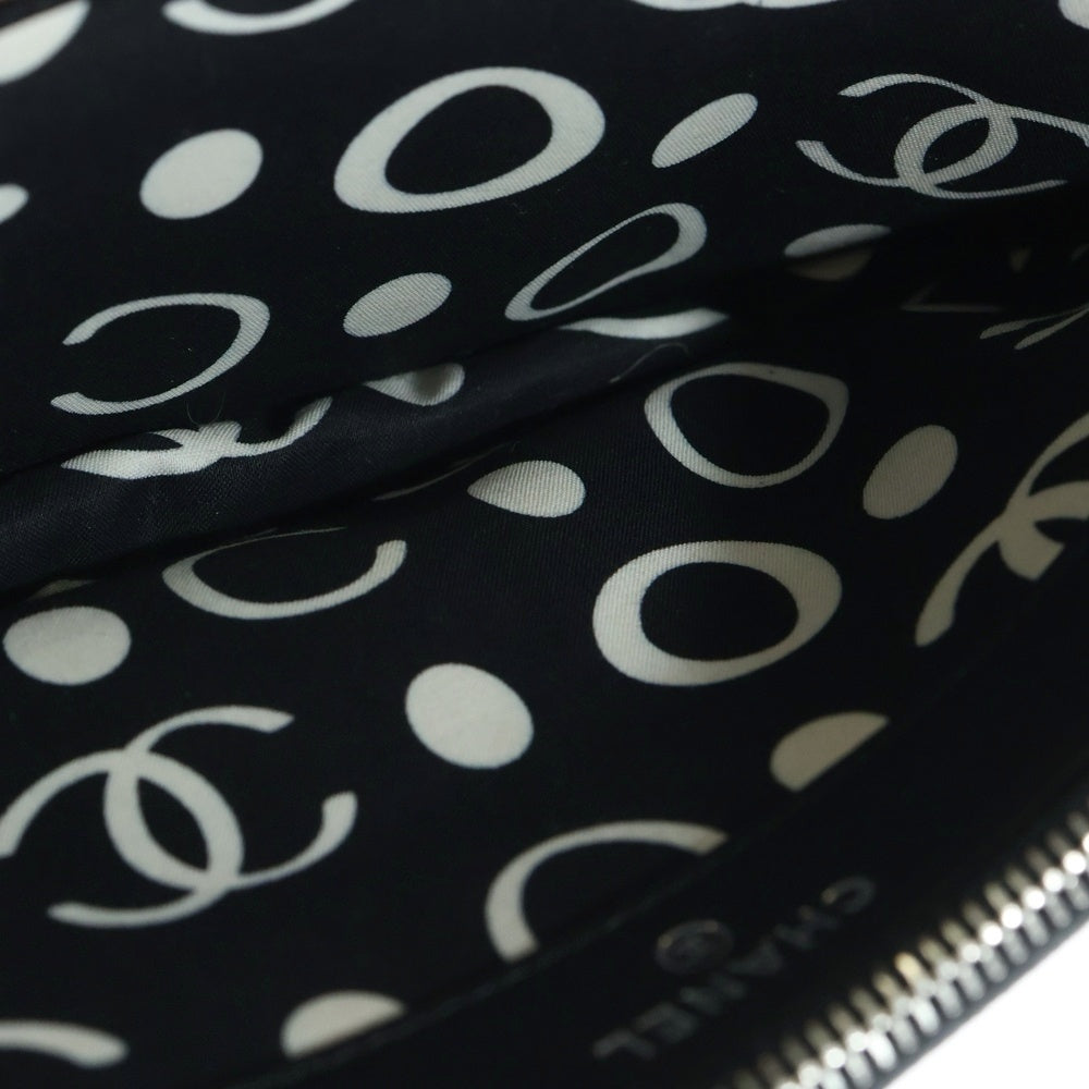 CHANEL(シャネル) マトラッセ キャビアスキン レザー ココマーク ロゴプレート チェーンショルダー バッグ ウォレット シルバー金具 ブラック AP3837 レディース