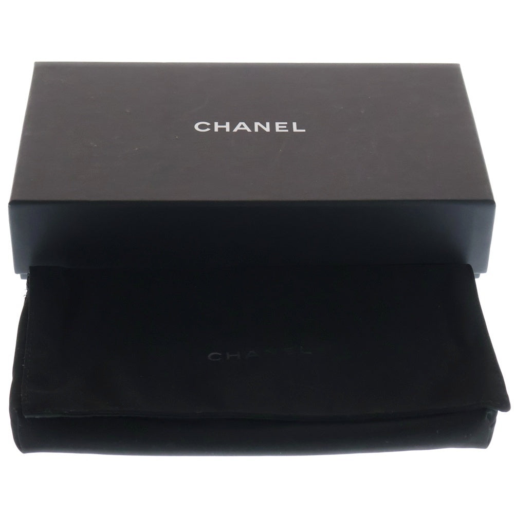 CHANEL(シャネル) マトラッセ キャビアスキン レザー ココマーク ロゴプレート チェーンショルダー バッグ ウォレット シルバー金具 ブラック AP3837 レディース