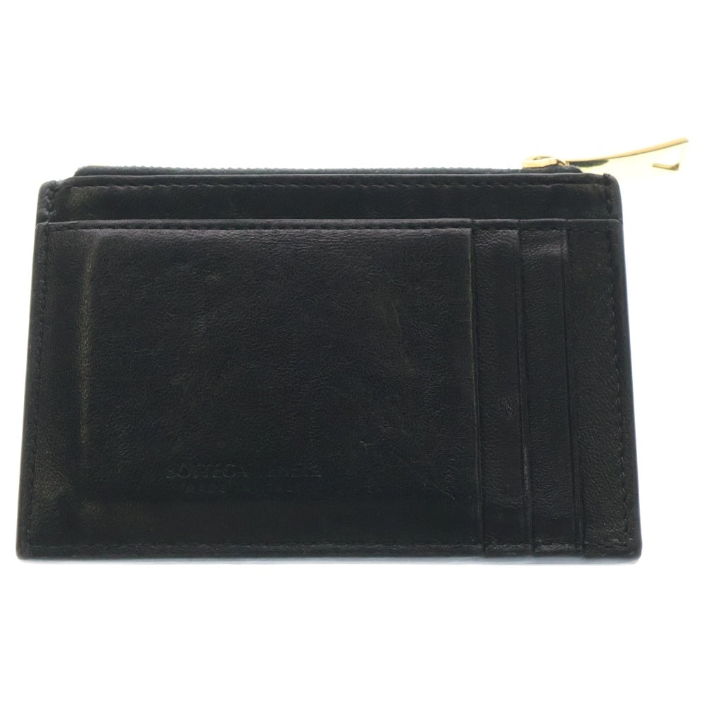 BOTTEGA VENETA(ボッテガヴェネタ) マキシイントレチャート フラグメントケース カードケース 名刺入れ ブラック レザー ゴールド金具