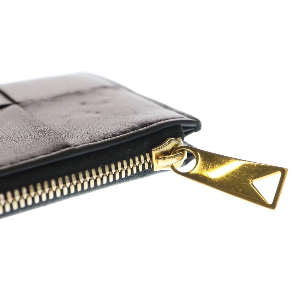 BOTTEGA VENETA(ボッテガヴェネタ) マキシイントレチャート フラグメントケース カードケース 名刺入れ ブラック レザー ゴールド金具