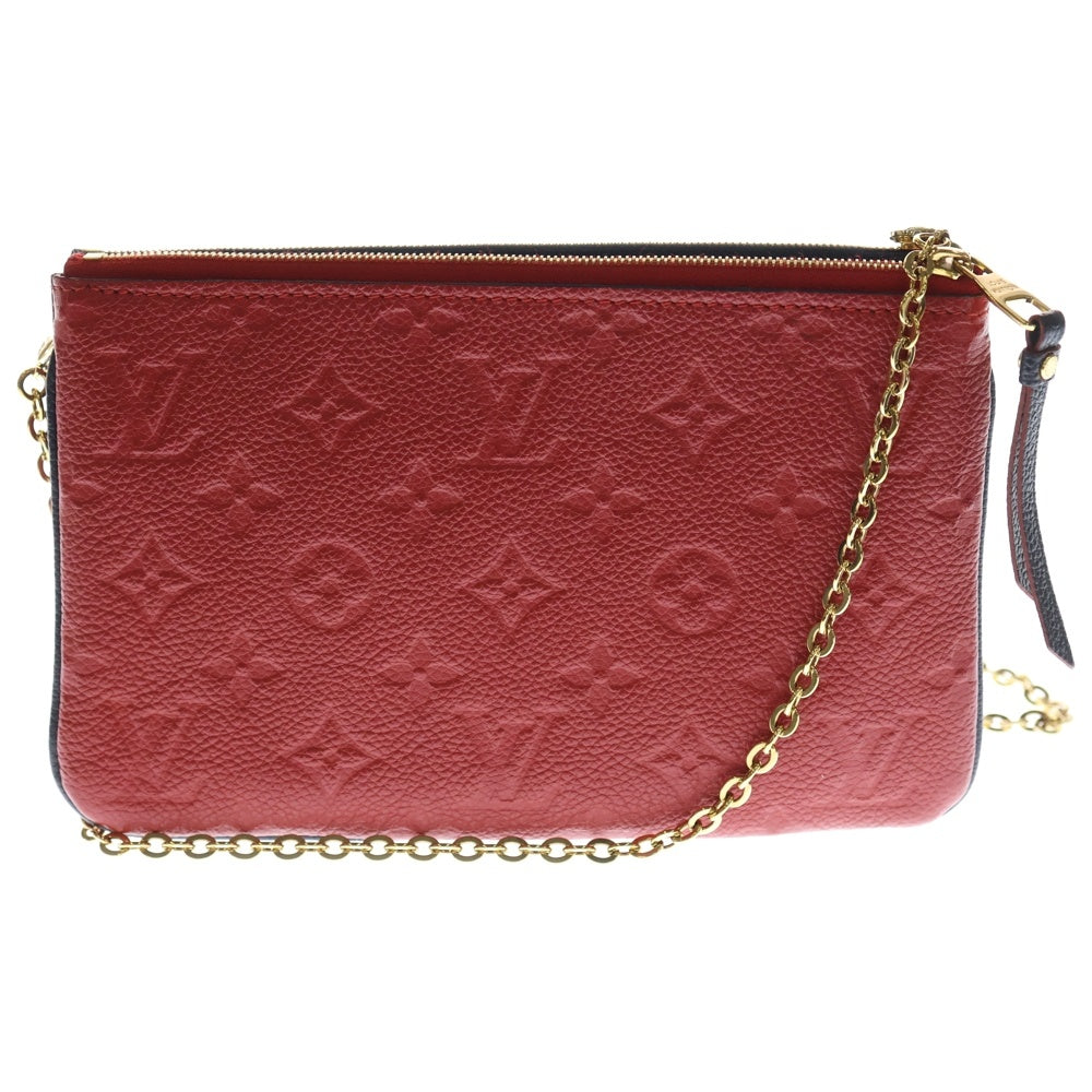 LOUIS VUITTON(ルイヴィトン) モノグラムアンプラント ポシェットドゥーブルジップ マリーヌルージュ レザー ショルダーバッグ M63916 レディース