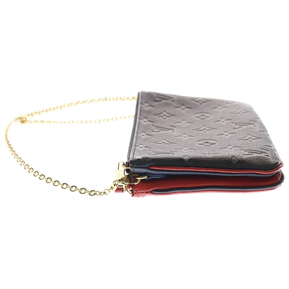 LOUIS VUITTON(ルイヴィトン) モノグラムアンプラント ポシェットドゥーブルジップ マリーヌルージュ レザー ショルダーバッグ M63916 レディース