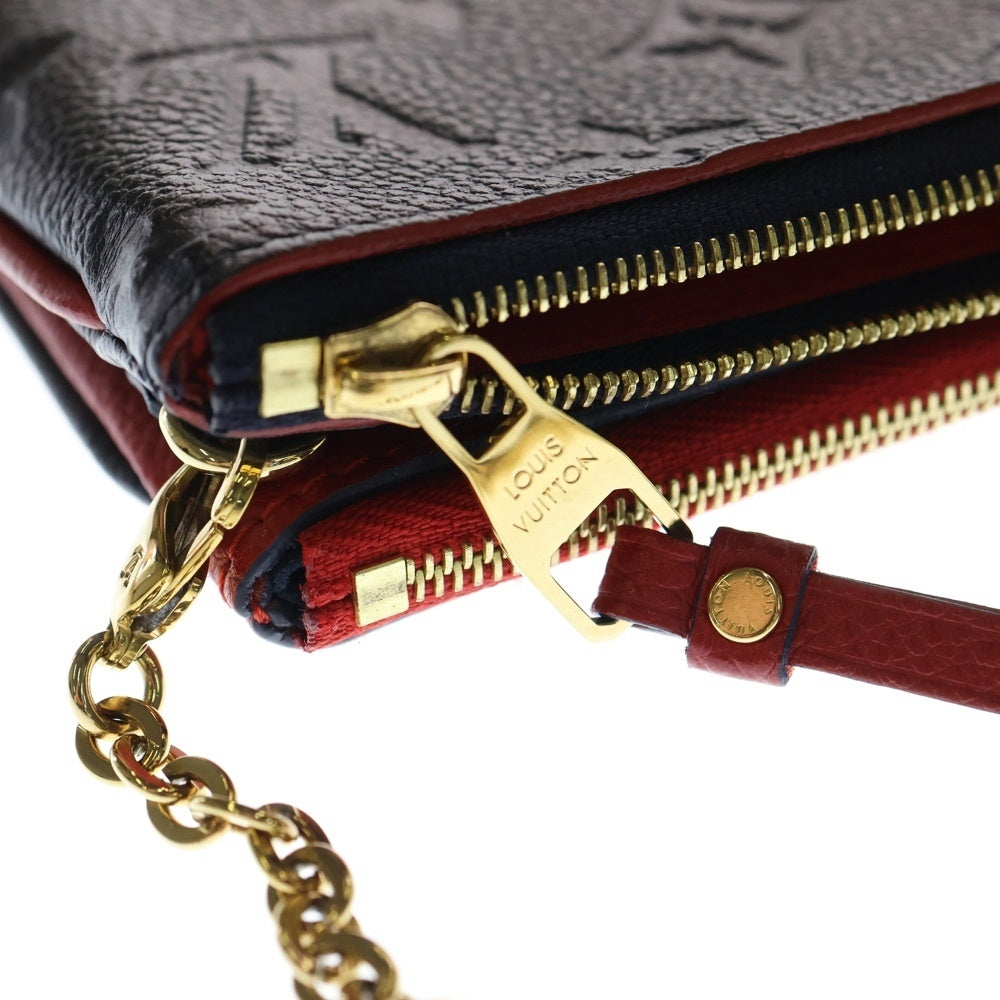 LOUIS VUITTON(ルイヴィトン) モノグラムアンプラント ポシェットドゥーブルジップ マリーヌルージュ レザー ショルダーバッグ M63916 レディース